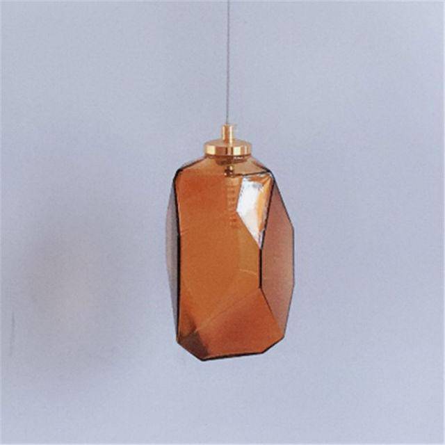 Suspension design à LED en verre cristal coloré Luxury - vue 8 sur 10