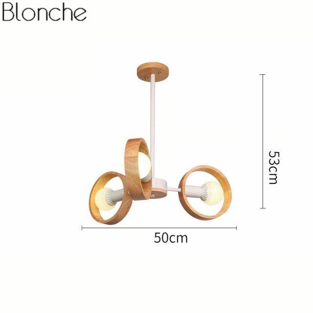 Lustre moderne à LED avec disque en bois style Japan - vue 8 sur 14
