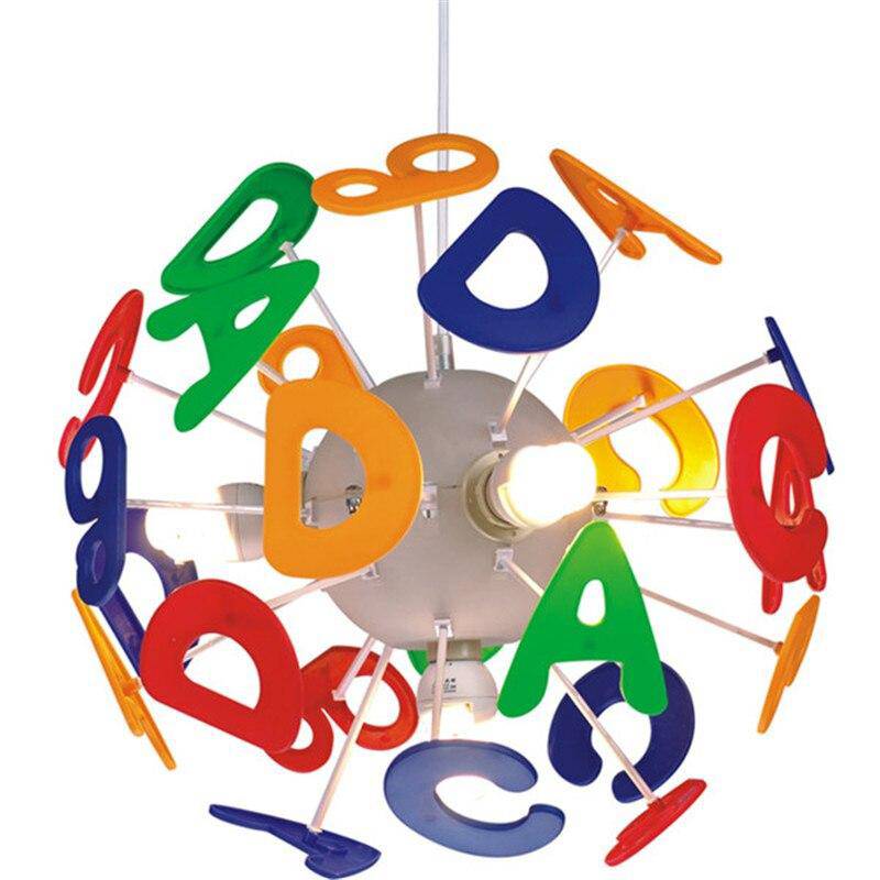 Suspension LED enfant avec lettres de l'alphabet colorées