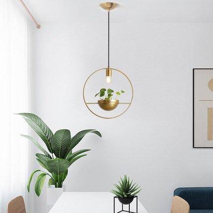 Suspension LED design cercle avec boule à plante Ring - vue 3 sur 6