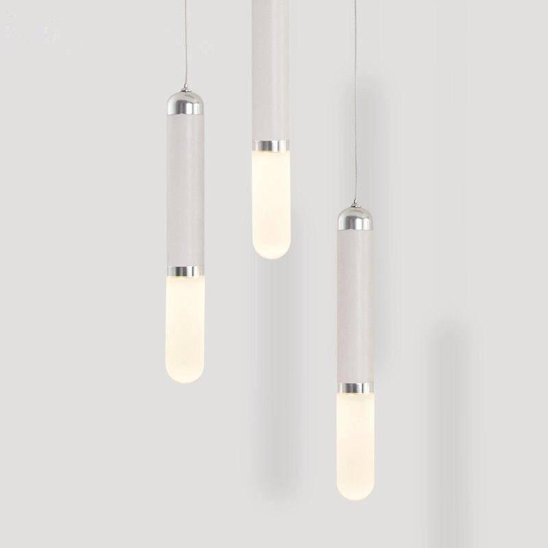 Suspension LED design cylindre blancs Vintage - vue 5 sur 5