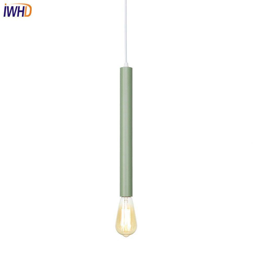Suspension LED cylindre coloré avec lampe apparente - vue 7 sur 16