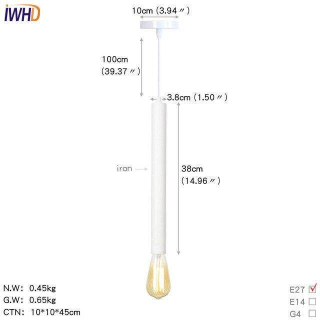 Suspension LED cylindre coloré avec lampe apparente - vue 13 sur 16