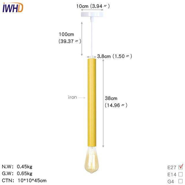 Suspension LED cylindre coloré avec lampe apparente - vue 10 sur 16