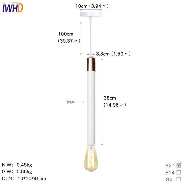 Suspension LED cylindre coloré avec lampe apparente - vue 15 sur 16