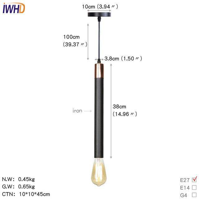 Suspension LED cylindre coloré avec lampe apparente - vue 14 sur 16