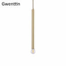 Suspension design cylindre doré à LED Simple