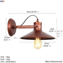 Applique murale rétro LED en métal avec ampoule en verre style industriel Edison