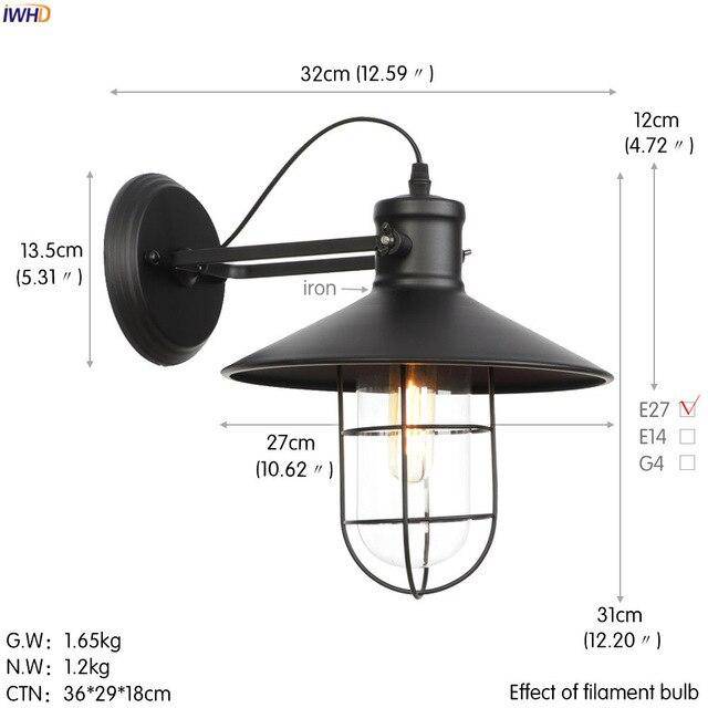 Applique murale rétro LED en métal avec ampoule en verre style industriel Edison - vue 4 sur 7