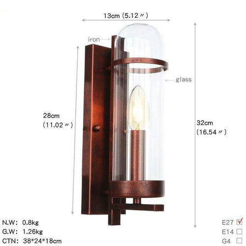 Applique murale rétro LED en métal avec ampoule en verre style industriel - vue 5 sur 6