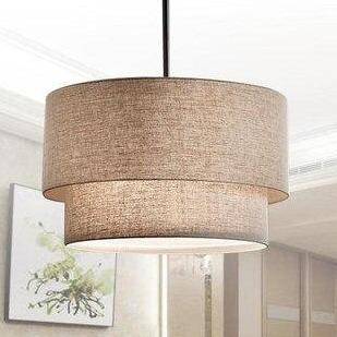 Suspension LED cylindrique en tissu Foyer