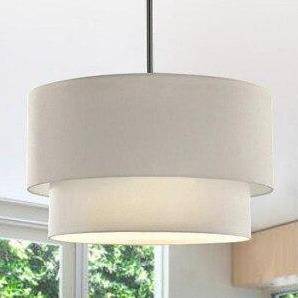 Suspension LED cylindrique en tissu Foyer
