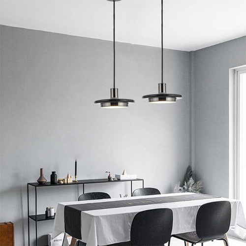 Suspension design en verre et style marbre Line - vue 6 sur 9