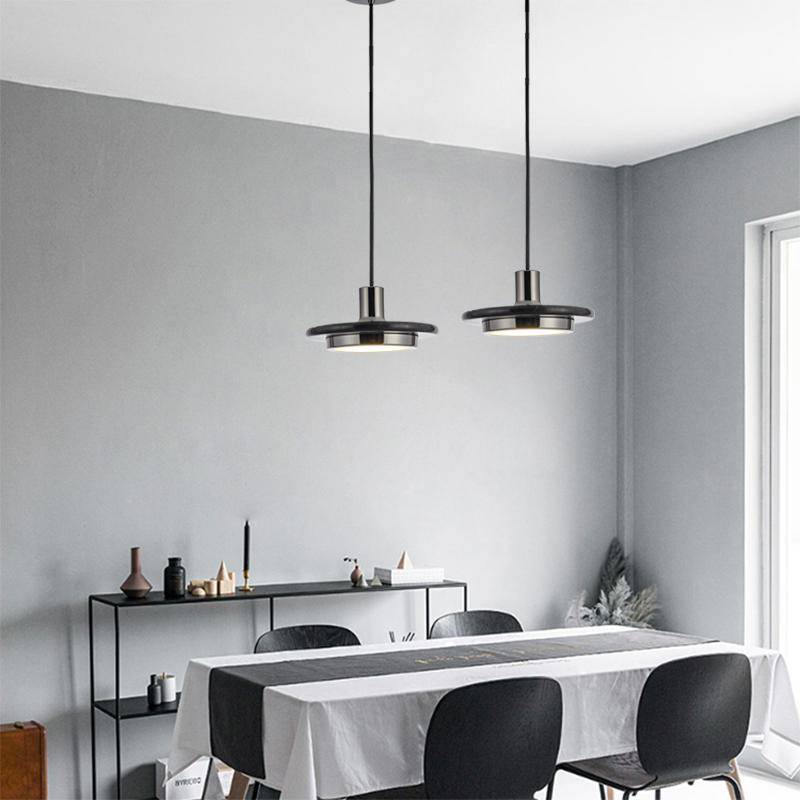 Suspension design en verre et style marbre Line - vue 5 sur 9