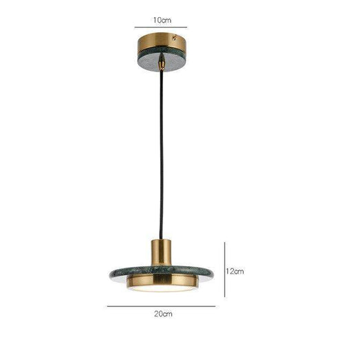 Suspension design en verre et style marbre Line - vue 10 sur 9