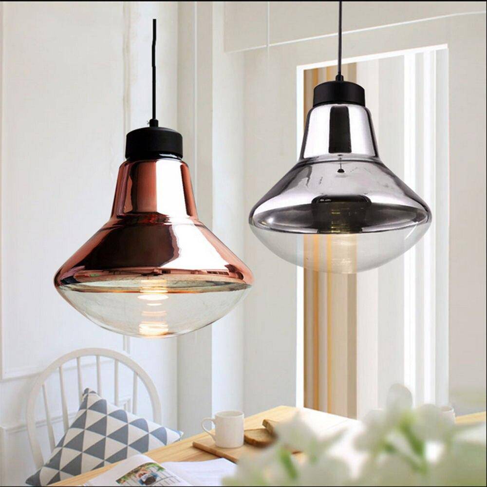 Suspension design LED en verre chromé Bronze - vue 3 sur 4
