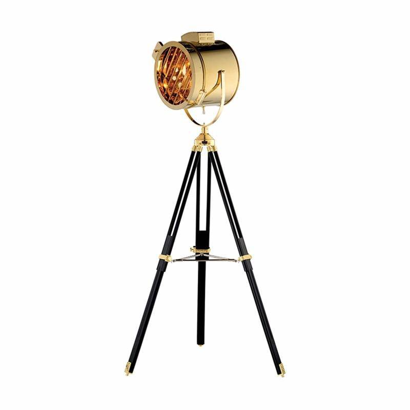 Lampadaire tripode à spot retro chromé Studio