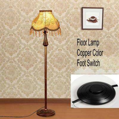 Lampadaire LED abat-jour en tissu sur pied