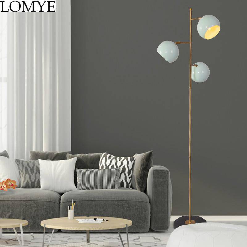 Lampadaire LED doré design avec lampes orientables blanches - vue 4 sur 4