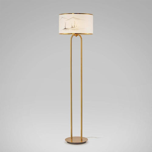 Lampadaire moderne doré avec abat-jour dessiné Japanese - vue 6 sur 6