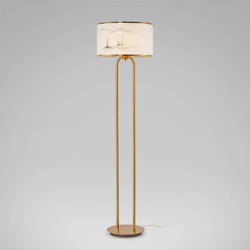 Lampadaire moderne doré avec abat-jour dessiné Japanese - vue 6 sur 6