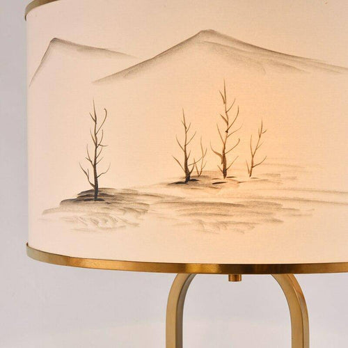Lampadaire moderne doré avec abat-jour dessiné Japanese - vue 2 sur 6