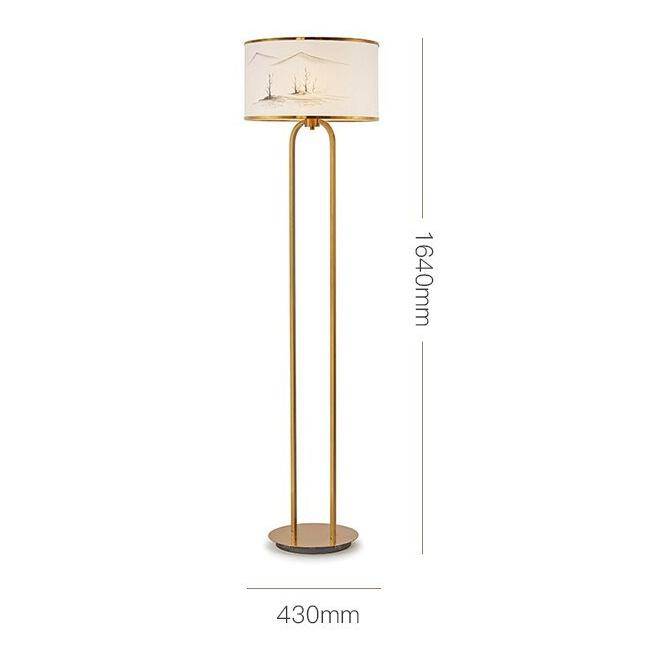 Lampadaire moderne doré avec abat-jour dessiné Japanese - vue 5 sur 6