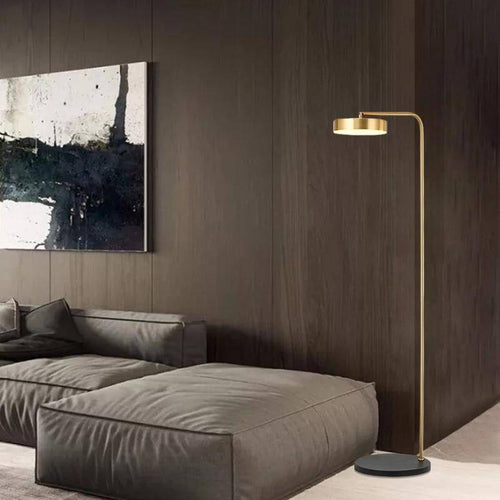 Lampadaire design doré arrondi Study - vue 10 sur 12