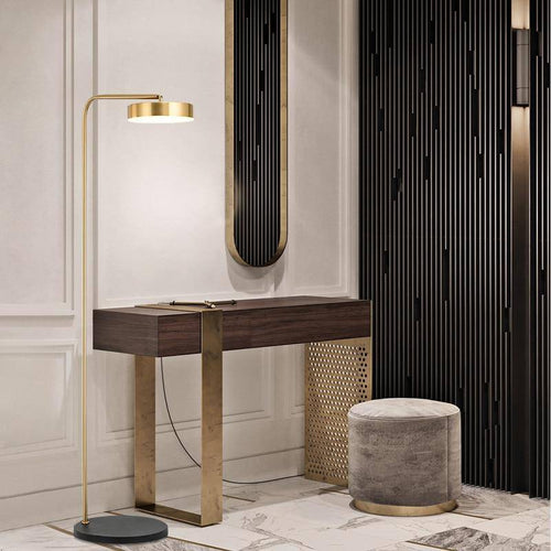 Lampadaire design doré arrondi Study - vue 4 sur 12