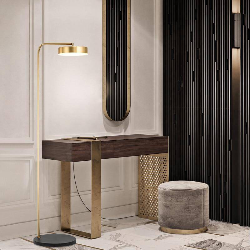 Lampadaire design doré arrondi Study - vue 3 sur 12