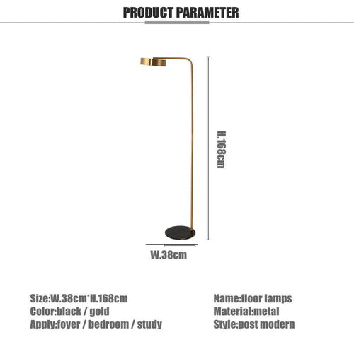 Lampadaire design doré arrondi Study - vue 11 sur 12