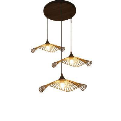 Lustre design en bambou style japonais Saucer - vue 5 sur 7