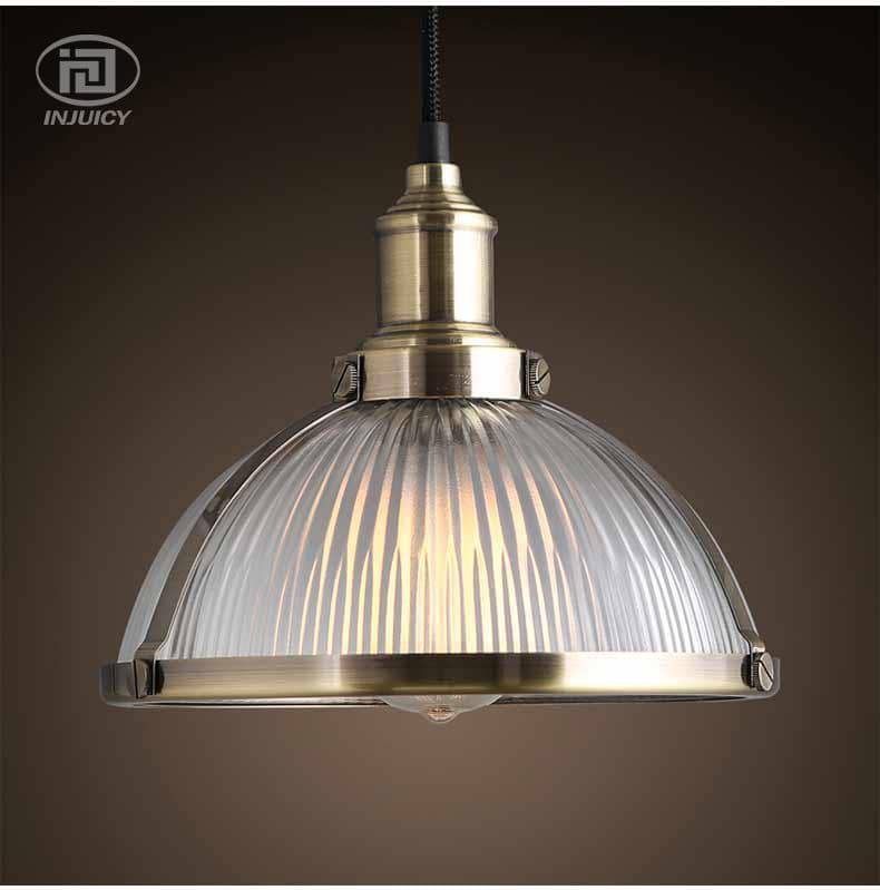 Suspension chromée LED demi boule en verre Vintage - vue 5 sur 7
