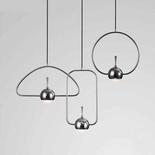 Suspension design à LED formes chromés Industrial - vue 9 sur 13
