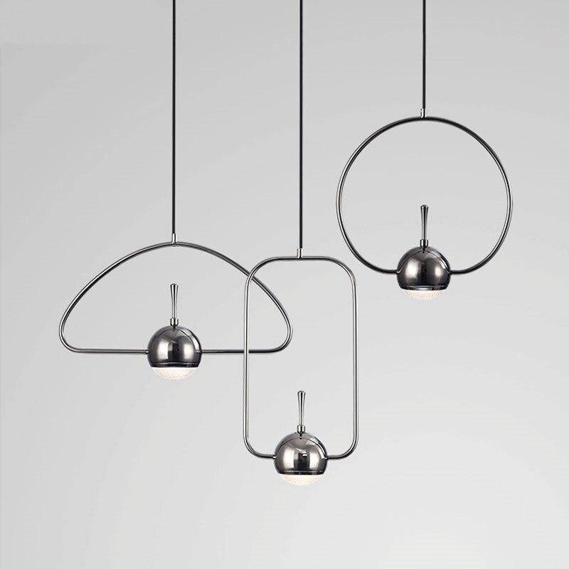 Suspension design à LED formes chromés Industrial - vue 8 sur 13