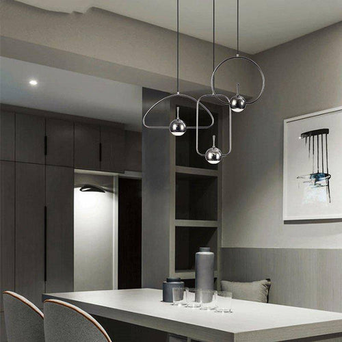 Suspension design à LED formes chromés Industrial - vue 8 sur 13