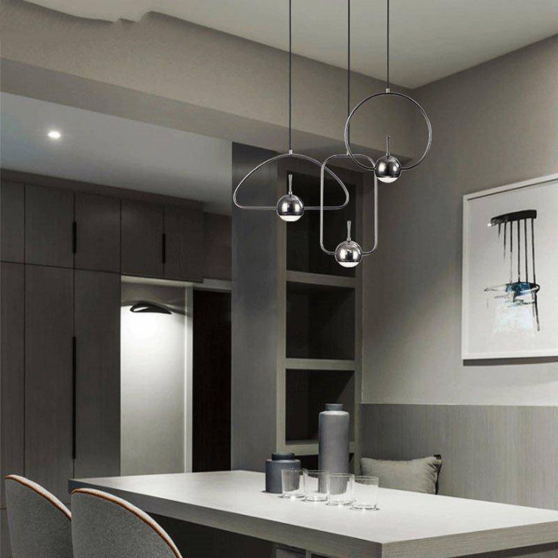 Suspension design à LED formes chromés Industrial - vue 7 sur 13