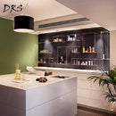 Suspension design abat-jour cylindrique et bâtons chromés Ray