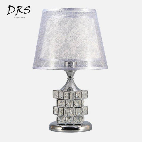 Lampe de chevet abat-jour et cristaux Rubiks
