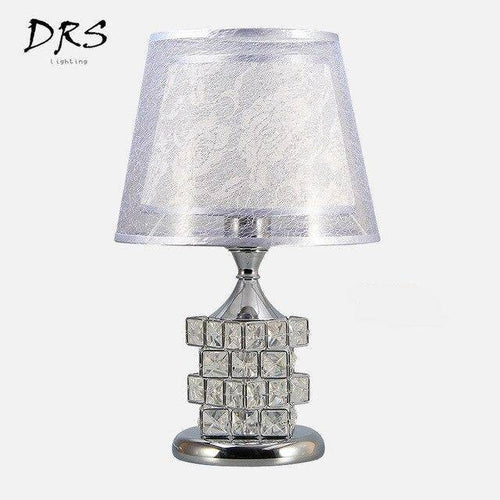 Lampe de chevet abat-jour et cristaux Rubiks