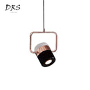 Suspension design en aluminium carré doré à LED avec lampe