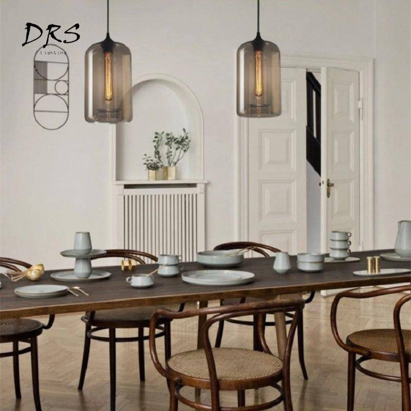 Suspension arrondies en verre de plusieurs formes scandinaves