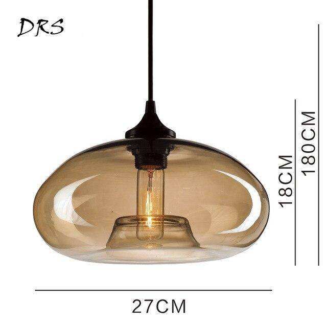 Suspension arrondies en verre de plusieurs formes scandinaves