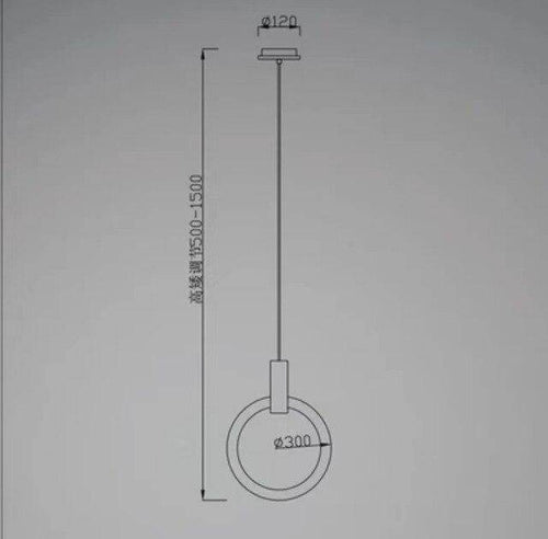 Suspension design cercle éclairé scandinave - vue 11 sur 13