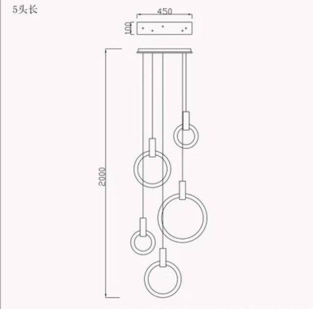 Suspension design cercle éclairé scandinave - vue 5 sur 13