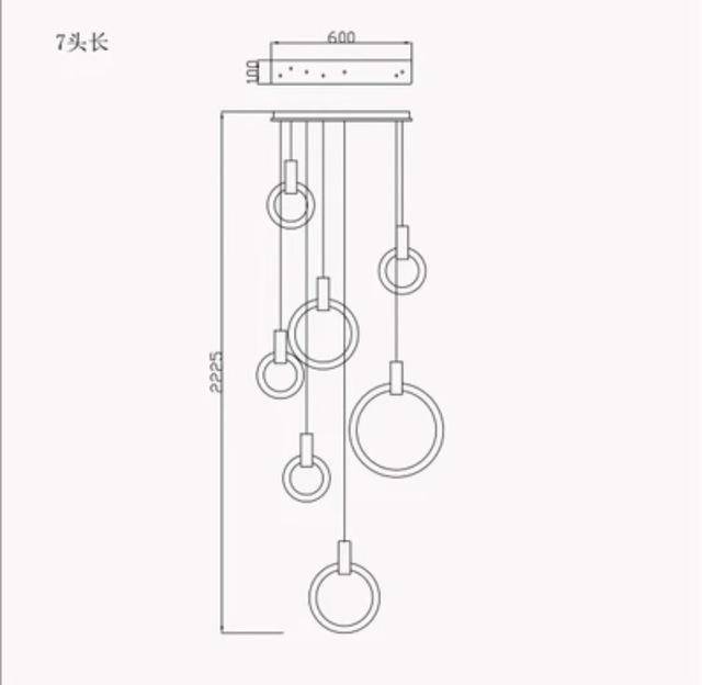 Suspension design cercle éclairé scandinave - vue 6 sur 13
