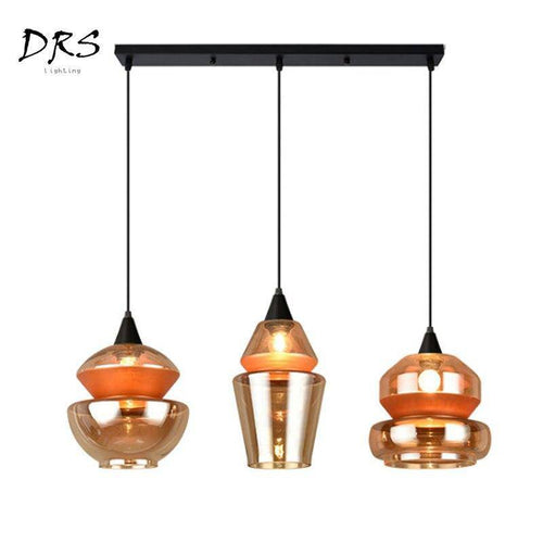 Suspension design en verre fumé marron de plusieurs formes - vue 18 sur 17