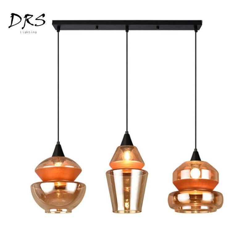 Suspension design en verre fumé marron de plusieurs formes - vue 17 sur 17