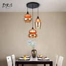 Suspension design en verre fumé marron de plusieurs formes
