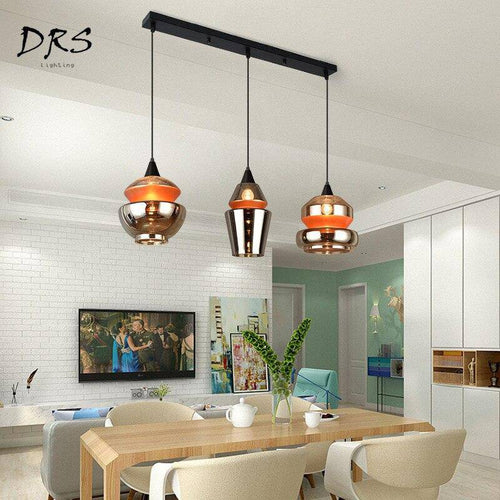 Suspension design en verre fumé marron de plusieurs formes - vue 15 sur 17